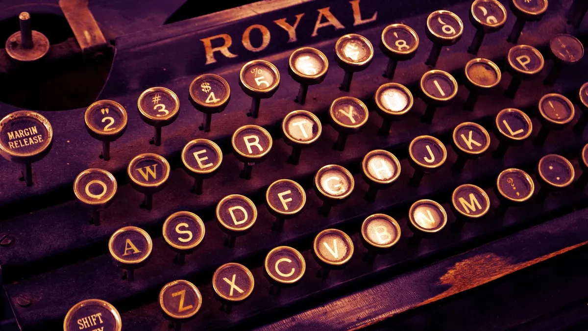 Machine à écrire vintage, écrire des lettres