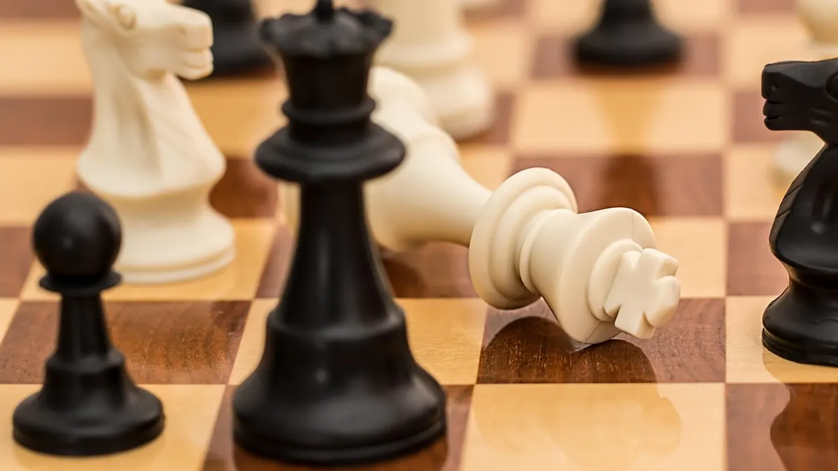 Échiquier avec une position d'échec et mat